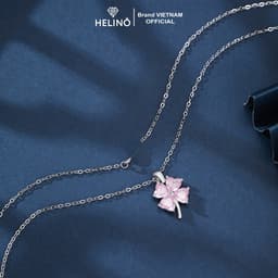 Thumbnail Dây chuyền bạc nữ HELINO Cỏ bốn lá đính Đá Hồng Pink Clover Trang sức lấp lánh C60 2