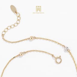 Thumbnail Lắc chân vàng 10K Bảo Tín Mạnh Hải phối 3 màu vàng, hồng, trắng, thiết kế mặt nơ PYLCV10KD0-412001 2