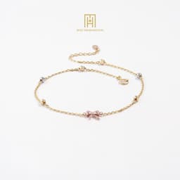 Thumbnail Lắc chân vàng 10K Bảo Tín Mạnh Hải phối 3 màu vàng, hồng, trắng, thiết kế mặt nơ PYLCV10KD0-412001 3