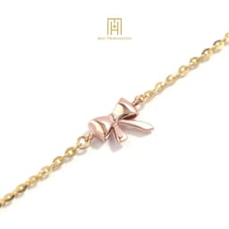 Thumbnail Lắc chân vàng 10K Bảo Tín Mạnh Hải phối 3 màu vàng, hồng, trắng, thiết kế mặt nơ PYLCV10KD0-412001 1