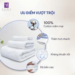 Thumbnail Khăn tắm, Khăn mặt Khách sạn, Nhà nghỉ 100% Cotton 70x140cm Samy Bedding thấm hút tốt, mềm mại 1