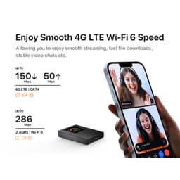 Thumbnail Tenda 4G185 Pocket WiFi 4G LTE Di động Wi-Fi AX300 Wi-Fi Màn hình 6 màu Điểm phát sóng Wi-Fi Cắm và chạy - Hàng Chính 3