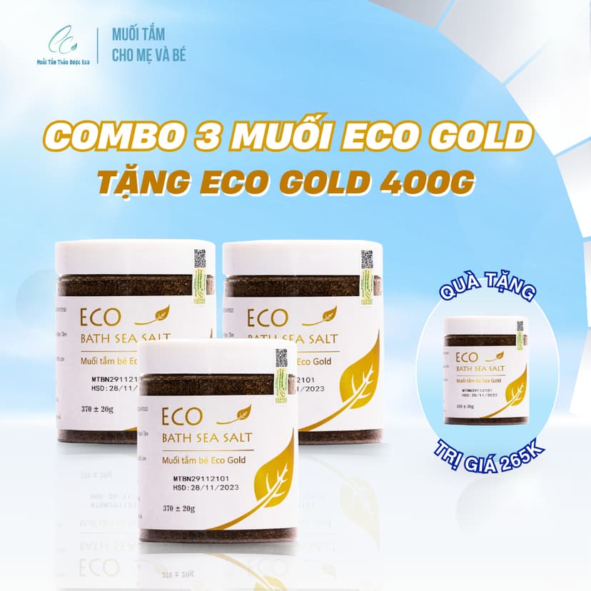 Ảnh Bath Sea Salt Muối tắm cho bé Sinh Dược Eco Gold 370g- Combo 3 tặng 1 1