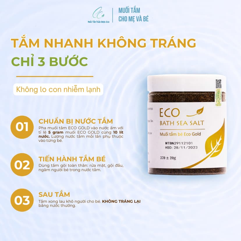 Ảnh Bath Sea Salt Muối tắm cho bé Sinh Dược Eco Gold 370g- Combo 3 tặng 1 4