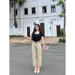 Thumbnail Áo Thun Form Ôm Cổ Tròn Viền Ren Phối Nơ - CHAXYN TOP - GOÛT DE JUN 3