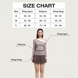 Thumbnail DOTTIE - Áo lệch vai phối bản đô - Xám - T1069 2
