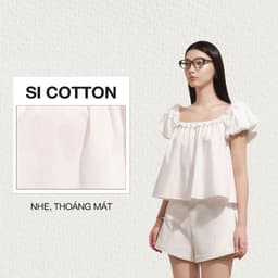 Thumbnail DOTTIE - Áo tay phồng phối đăng ten - Trắng - T1070 1