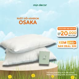 Thumbnail Đôi Ruột Gối Nằm Bông Ép Osaka Mịn Decor, Ruột Gối Bông Gòn Có Khoá Kéo 45x65cm, Mềm Êm 1