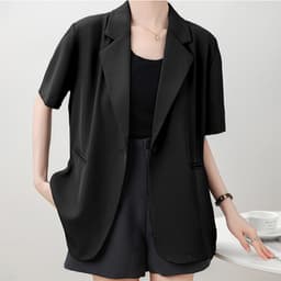 Thumbnail Áo blazer khoác vest nữ tay ngắn túi mổ THOCA HOUSE trẻ trung thanh lịch dáng Hàn 4