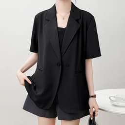 Thumbnail Áo blazer khoác vest nữ tay ngắn túi mổ THOCA HOUSE trẻ trung thanh lịch dáng Hàn 1