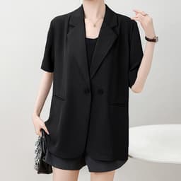 Thumbnail Áo blazer khoác vest nữ tay ngắn túi mổ THOCA HOUSE trẻ trung thanh lịch dáng Hàn 3
