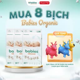 Thumbnail Combo 8 Bịch Tã/Bỉm Babies Organic Mỏng Thoáng, Siêu Thấm Hút, Mềm Mịn, Có Đủ Size NB/S/M/L/XL/2XL/3XL 1