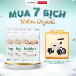 Thumbnail Tã Bỉm Babies Organic Mỏng Thoáng, Siêu Thấm Hút, Đầy Đủ Size NB/S/M/L/XL/2XL/3XL 1
