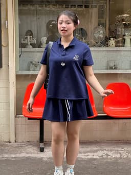 Thumbnail Set bộ thun suông cổ polo + chân váy BIGSIZE (55kg đến 95kg) – 25HYBD095 - [BU Bigsize Young] 2