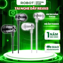 Thumbnail Tai Nghe Có Dây ROBOT RE101S Nghe Nhạc Đàm Thoại Cổng Kết Nối 3.5mm - Dây Chống Rối 1
