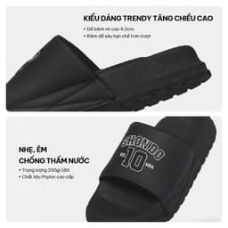 Thumbnail Dép Bánh Mì Nam Nữ Trendy 4 Quai Ngang Si, Hoạt Tiết Số 10, Thoải Mái, Siêu Nhẹ Shondo Nhiều Màu 3
