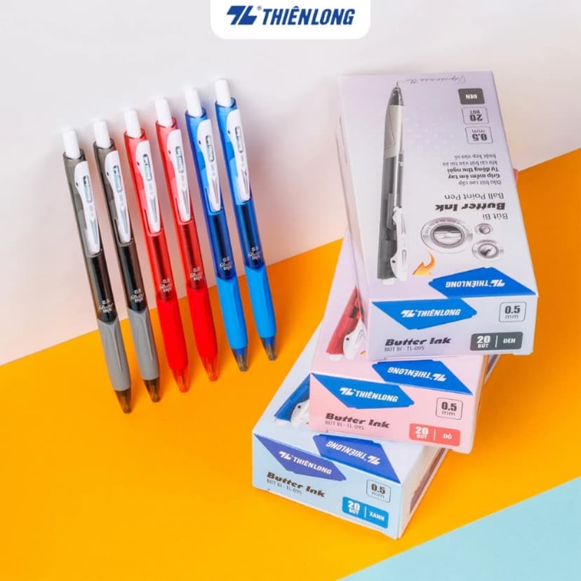 Ảnh Bút bi Thiên Long TL-095 Butter Ink - Viết bi ngòi 0.5mm - Mực xanh 1