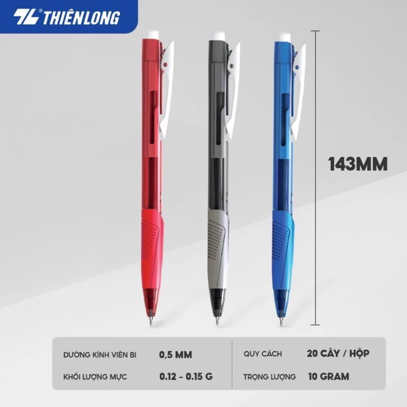 Ảnh Bút bi Thiên Long TL-095 Butter Ink - Viết bi ngòi 0.5mm - Mực xanh 3