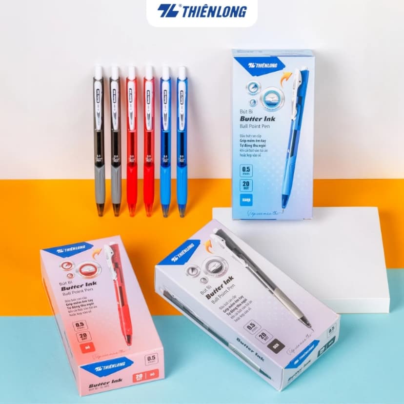 Ảnh Bút bi Thiên Long TL-095 Butter Ink - Viết bi ngòi 0.5mm - Mực xanh 2