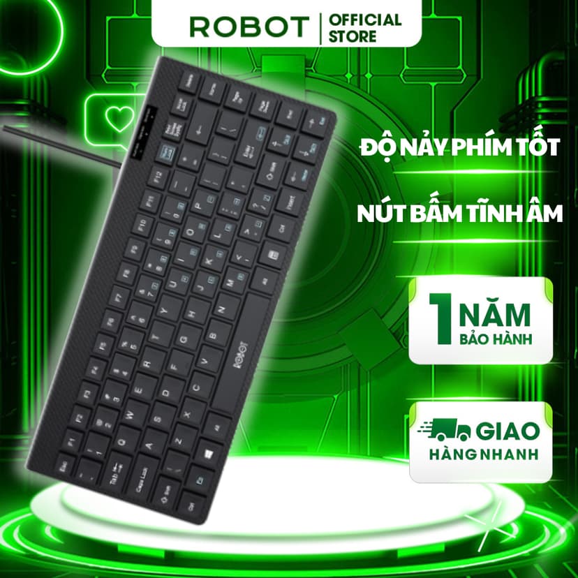 Ảnh Bàn Phím Có Dây Mini ROBOT RK10 Nút Ấn Tĩnh Âm Không Gây Ồn, Nhỏ Gọn Thuận Tiện Mang Theo - Bảo Hành 12 Tháng 1