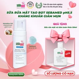 Thumbnail Sữa rửa mặt tạo bọt kháng khuẩn giảm mụn Sebamed Antibacterial Cleansing Foam pH5.5 (150ml) 1