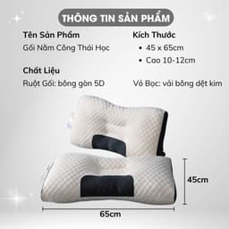 Thumbnail Gối Công Thái Học Cao Cấp Gối Spa Nằm Êm Ái Thoáng Khí Giúp Chống Đau Vai Gáy Phù Hợp Người Lớn Hỗ Trợ Tư Thế Ngủ Ngon 2