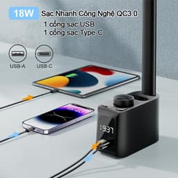 Thumbnail Đèn học cao cấp, Sipanic Tx221 kèm đồng hồ và có cổng sạc ra cắm điện 5 chế độ sáng chống cận 4