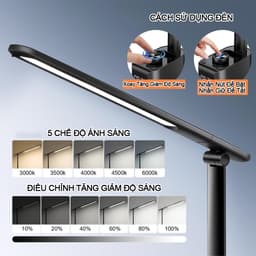 Thumbnail Đèn học cao cấp, Sipanic Tx221 kèm đồng hồ và có cổng sạc ra cắm điện 5 chế độ sáng chống cận 1