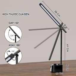 Thumbnail Đèn học cao cấp, Sipanic Tx221 kèm đồng hồ và có cổng sạc ra cắm điện 5 chế độ sáng chống cận 3