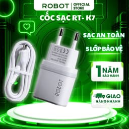 Thumbnail Cốc Sạc ROBOT RT-K7 - Kèm Cáp Micro 1m 1
