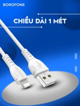 Thumbnail Dây sạc iphone Borofone BX51, Dây cáp sạc chống đứt gãy 2.4A dài 1 mét cho iphone/android 2