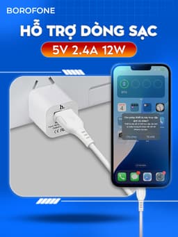 Thumbnail Dây sạc iphone Borofone BX51, Dây cáp sạc chống đứt gãy 2.4A dài 1 mét cho iphone/android 3