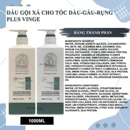 Thumbnail Dầu gội xả cho tóc dầu, gàu rụng Plus Vinge Collagen Xanh 1000ML Mẫu Mới 2025 3
