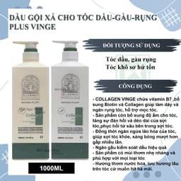 Thumbnail Dầu gội xả cho tóc dầu, gàu rụng Plus Vinge Collagen Xanh 1000ML Mẫu Mới 2025 2