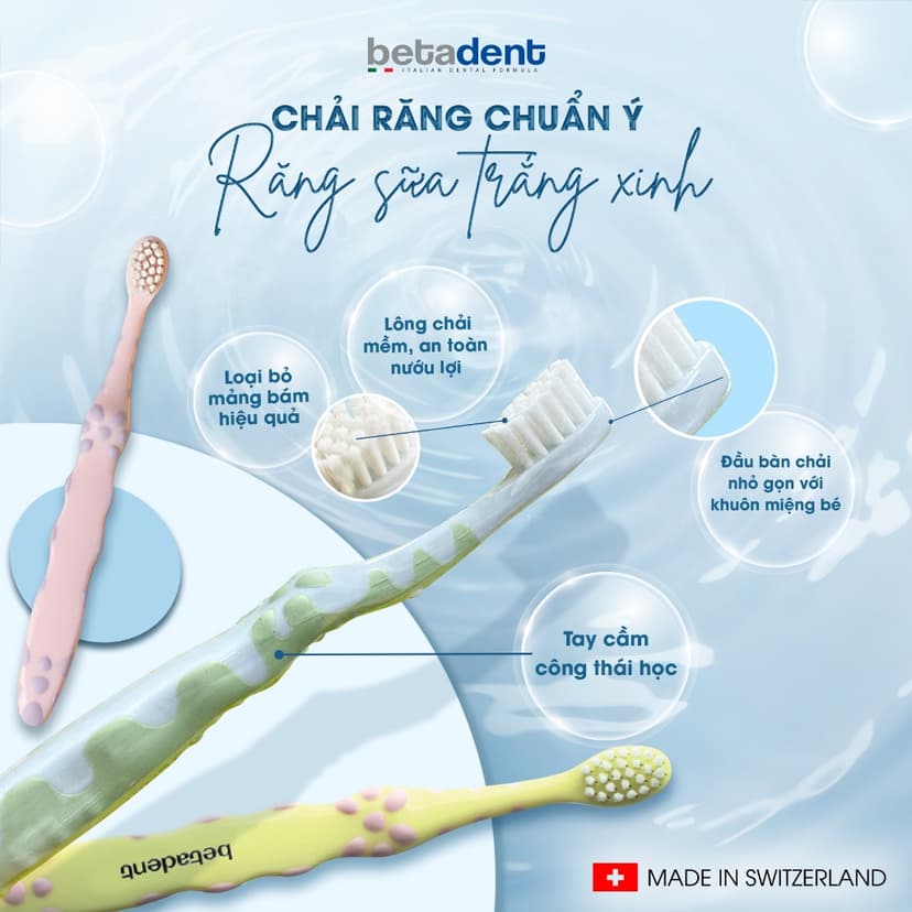 Ảnh Bàn chải đánh răng cho bé Betadent chăm sóc răng miệng chắc khỏe và trắng sáng cho trẻ em 0-11 tuổi 2
