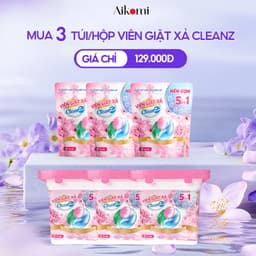 Thumbnail Combo 3 túi/hộp viên giặt thơm CleanZ giặt sạch diệt khuẩn tiện lợi 5 trong 1 (16 viên) Hương Hoa Đào Thơm Mát 2