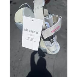 Thumbnail Sandal Shondo nữ Girly quai thun màu xám be GIM2520 4