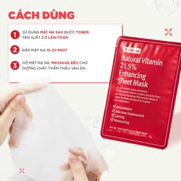 Thumbnail Mặt nạ cấp ẩm, dưỡng sáng da By Wishtrend Natural Vitamin 21.5% Enhancing Sheet Mask 23ml 3