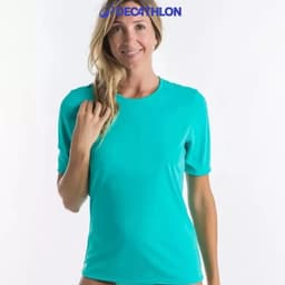 Thumbnail Áo thun lướt sóng chống tia uv cho nữ xanh ngọc DECATHLON olaian mã 8731397 1
