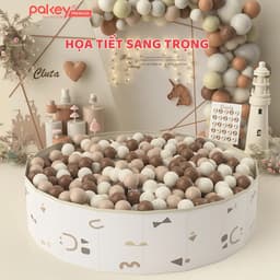 Thumbnail Bể Bóng Vải PAKEY Gấp Gọn Tiện Lợi Cho Bé, Bể Chơi Cát, Hạt Muồng Họa Tiết Phong Cách Hàn Quốc Sang Trọng 2