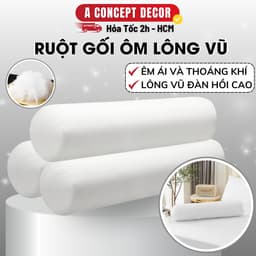 Thumbnail Ruột Gối Ôm Lông Vũ Cao Cấp KT 35x100cm Kèm Túi Đựng Sang Trọng Mềm mại Thoáng Mát Kháng Khuẩn Chống Xẹp Êm Ái Ngủ Ngon 1