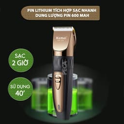 Thumbnail Tông đơ cắt tóc không dây Kemei KM-1255 dùng cho cá nhân và gia đình - Hàng chính hãng 4