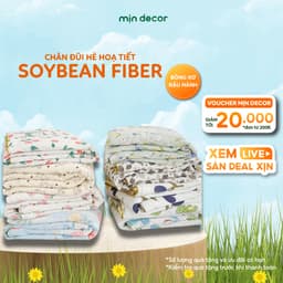 Thumbnail Chăn Hè Đũi Xơ Đậu Nành Mịn Decor, Mền Hè Chần Bông Mỏng Mát Mềm 2mx2m2 Dùng Quanh Năm 1
