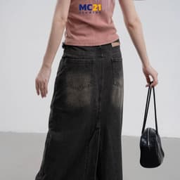Thumbnail Chân váy jeans dáng dài cạp thấp chất xịn dày dặn không xù MC21.studios v4106 3