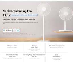 Thumbnail Quạt Thông Minh Xiaomi Mi Smart Standing Fan 2 Lite EU | Điều Khiển Thông Minh Bằng Giọng Nói | Bảo Hành 12 Tháng 3