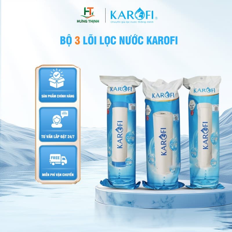 Ảnh Combo 3 Lõi Lọc Nước 123 Karofi Dùng Cho Máy Lọc RO 1