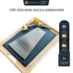 Thumbnail Hộp 10 đôi đũa inox 304 / 316 DandiHome chống trơn trượt cao cấp 1