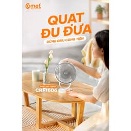 Thumbnail Quạt Sạc Tích Điện COMET CRF1606 treo tường, để bàn siêu tiện lợi 2