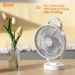 Thumbnail Quạt Sạc Tích Điện COMET CRF1606 treo tường, để bàn siêu tiện lợi 3