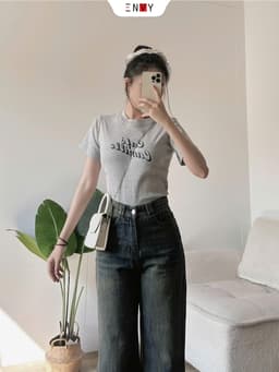 Thumbnail Quần Jean Ống Suông Nữ Dáng Ngắn Vải Mềm ENVY J150 4